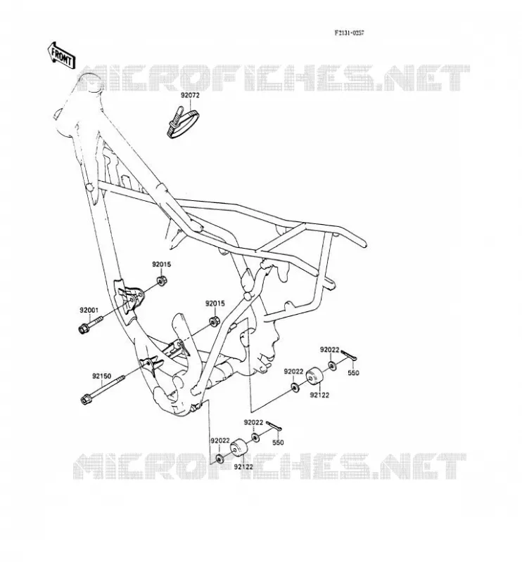 PIECE DE CADRE (COUVERTURE) Kawasaki TOUT-TERRAIN 80 1990 KX80  KX80-M3