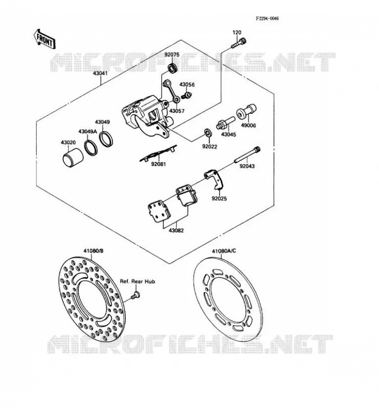 FREIN ARRIERE Kawasaki TOUT-TERRAIN 80 1990 KX80  KX80-N3