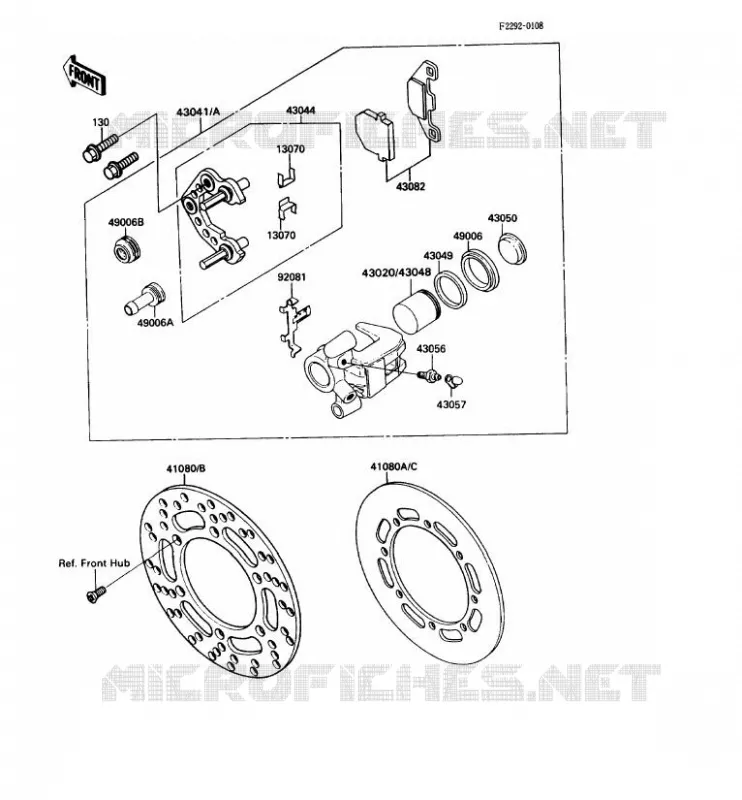 FREIN AVANT Kawasaki TOUT-TERRAIN 80 1990 KX80  KX80-N3