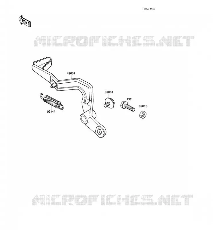 PEDALE DE FREIN Kawasaki TOUT-TERRAIN 80 1990 KX80  KX80-N3