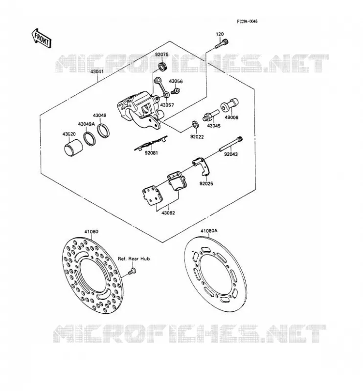 FREIN ARRIERE Kawasaki TOUT-TERRAIN 80 1990 KX80  KX80-N3