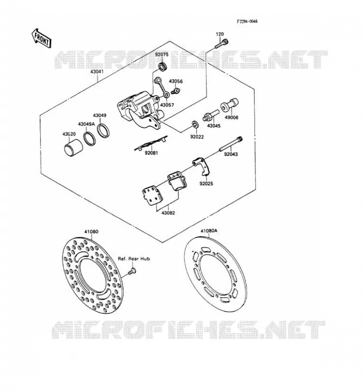 FREIN ARRIERE Kawasaki TOUT-TERRAIN 80 1990 KX80  KX80-P3