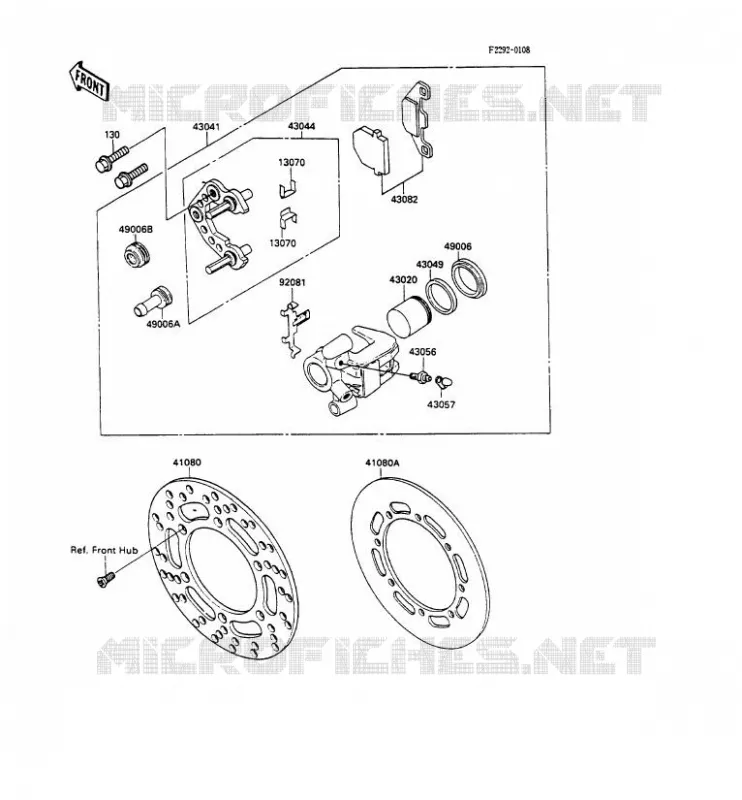 FREIN AVANT Kawasaki TOUT-TERRAIN 80 1990 KX80  KX80-P3