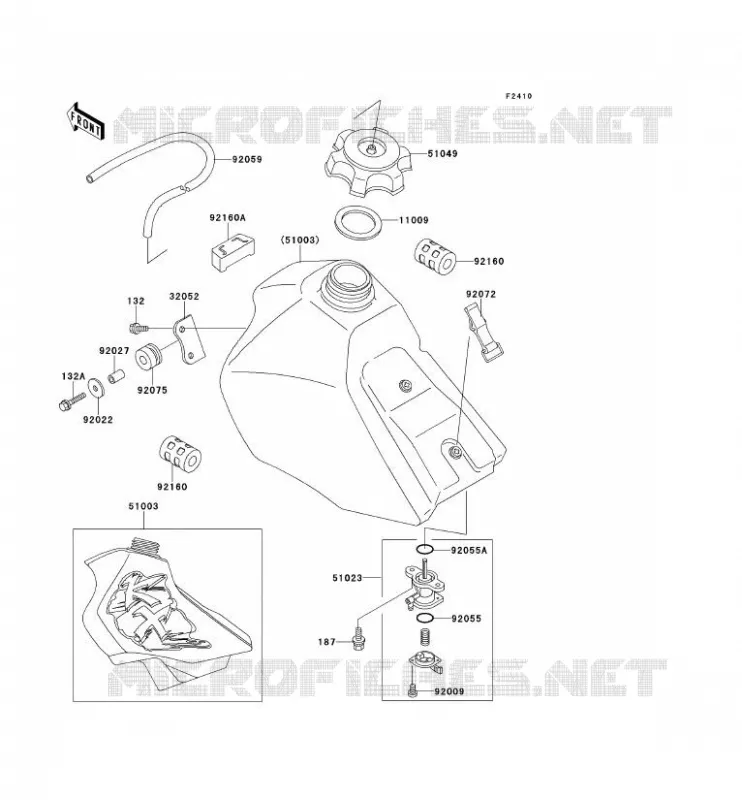 RESERVOIR CARBURANT Kawasaki TOUT-TERRAIN 80 1991 KX80  KX80-R1