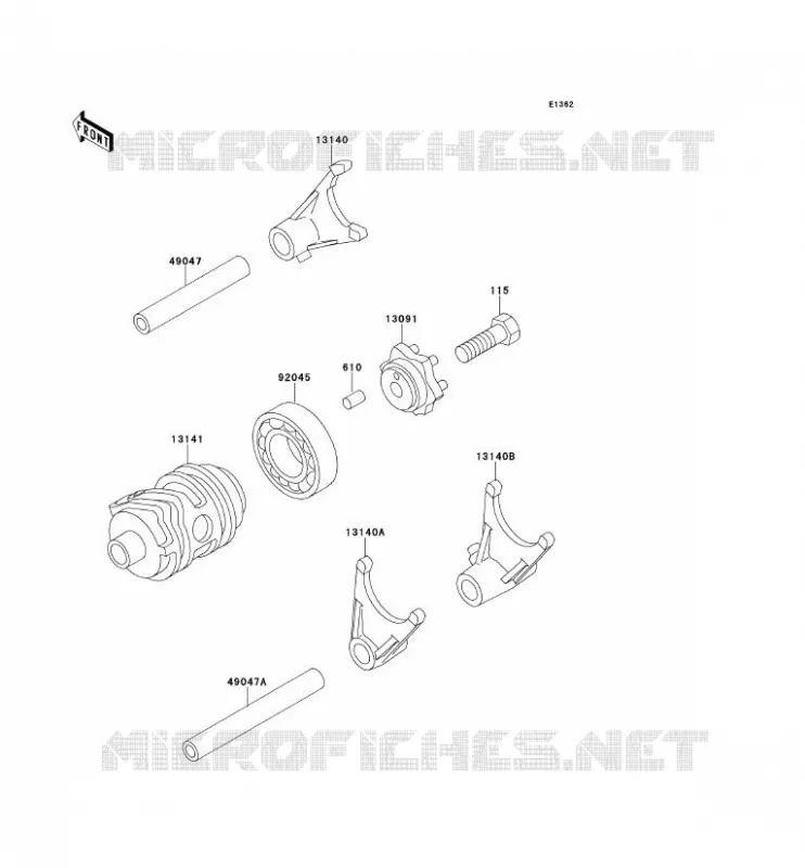 BARILLET/FOURCHETTE Kawasaki TOUT-TERRAIN 80 1992 KX80  KX80-R2