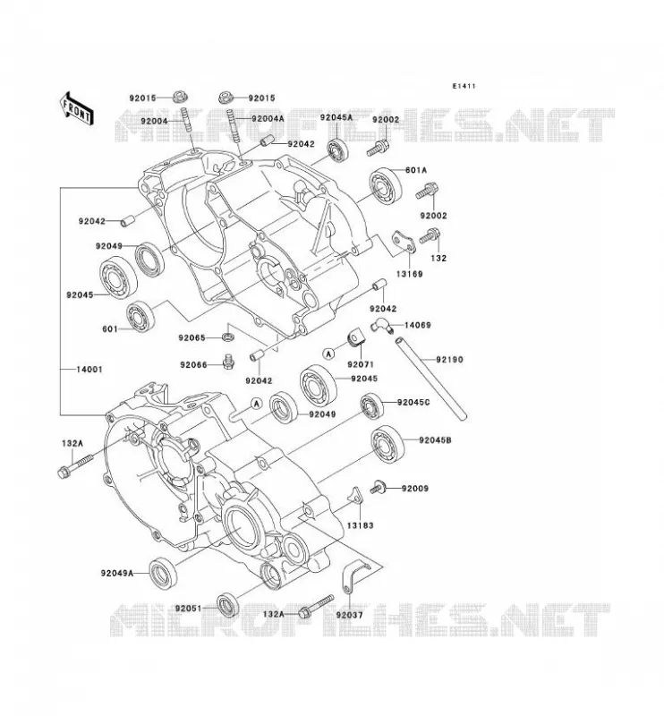 CARTER MOTEUR(S) Kawasaki TOUT-TERRAIN 80 1992 KX80  KX80-R2