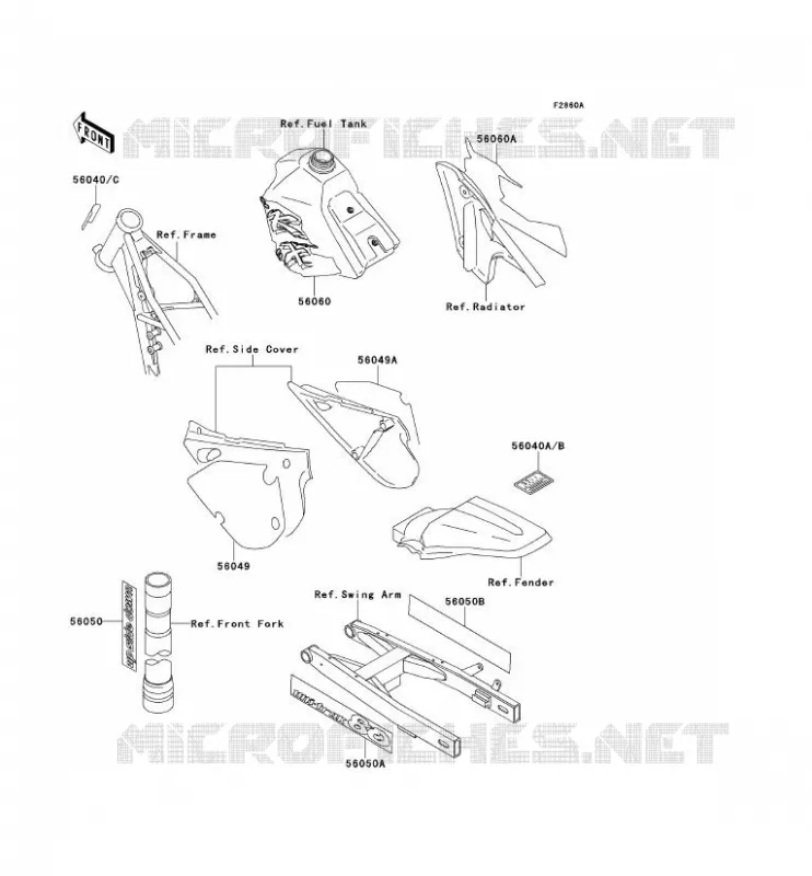 LABEL Kawasaki TOUT-TERRAIN 80 1993 KX80  KX80-R3