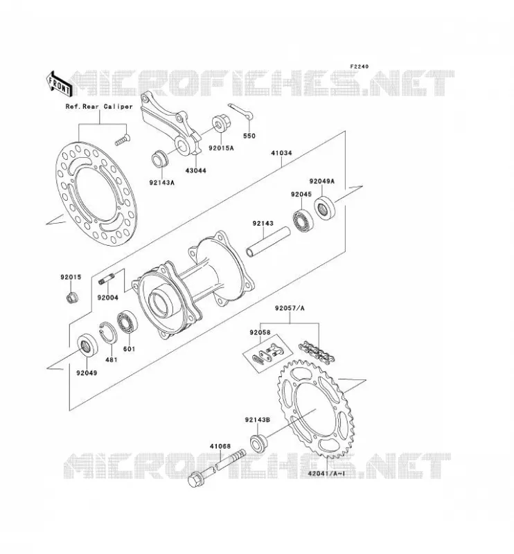 MOYEU ARRIERE Kawasaki TOUT-TERRAIN 80 1993 KX80  KX80-R3