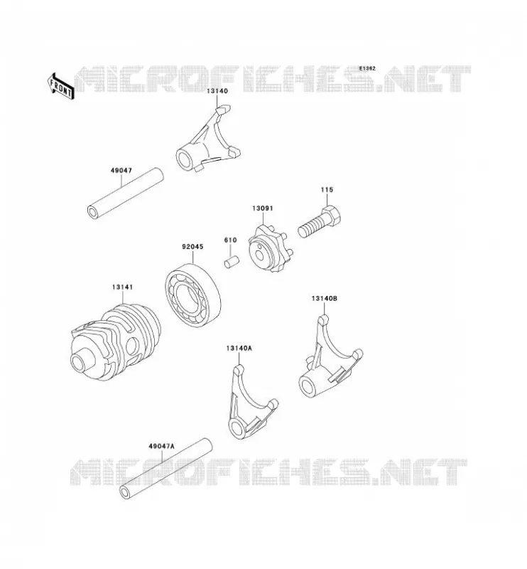 BARILLET/FOURCHETTE Kawasaki TOUT-TERRAIN 80 1993 KX80  KX80-R3