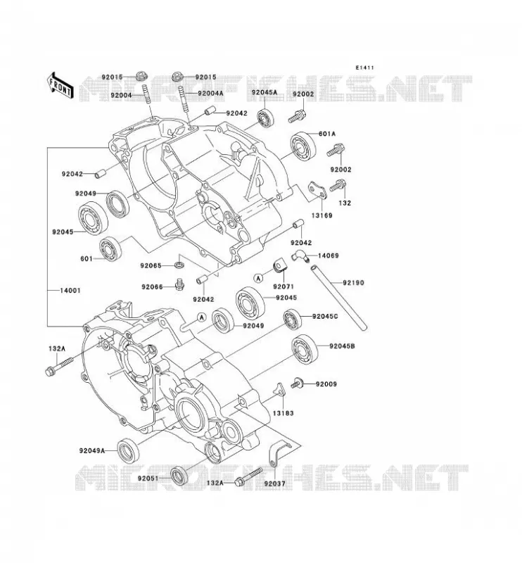 CARTER MOTEUR(S) Kawasaki TOUT-TERRAIN 80 1993 KX80  KX80-R3
