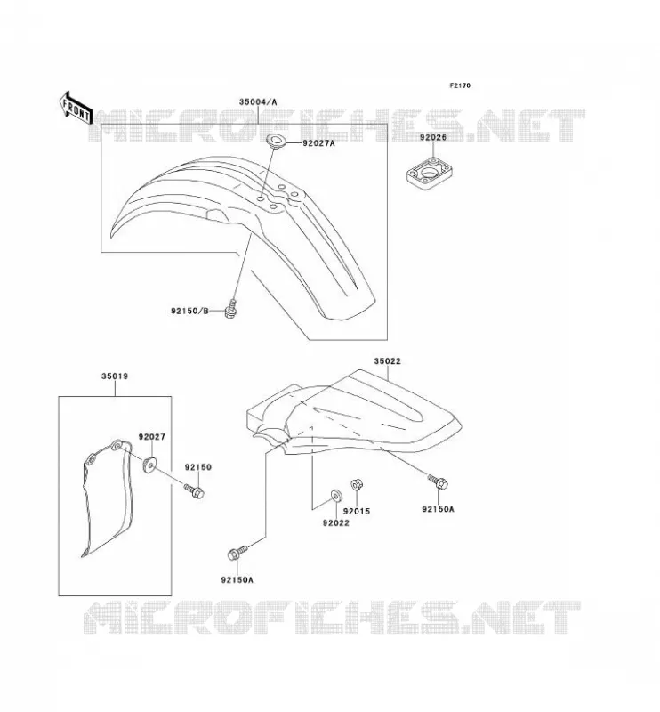 GARDE BOUE Kawasaki TOUT-TERRAIN 80 1994 KX80  KX80-R4