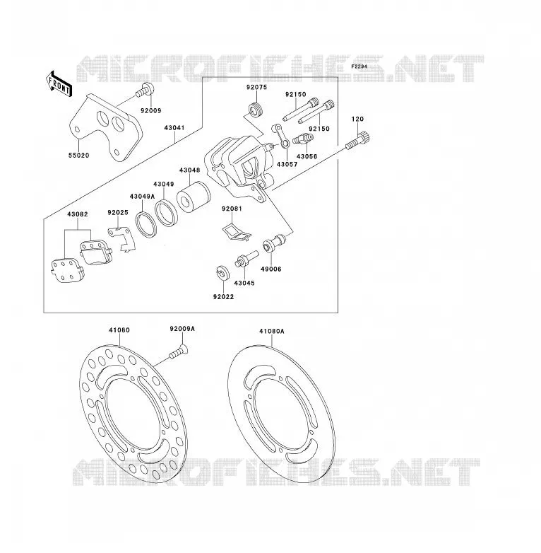 FREIN ARRIERE Kawasaki TOUT-TERRAIN 80 1996 KX80  KX80-R6