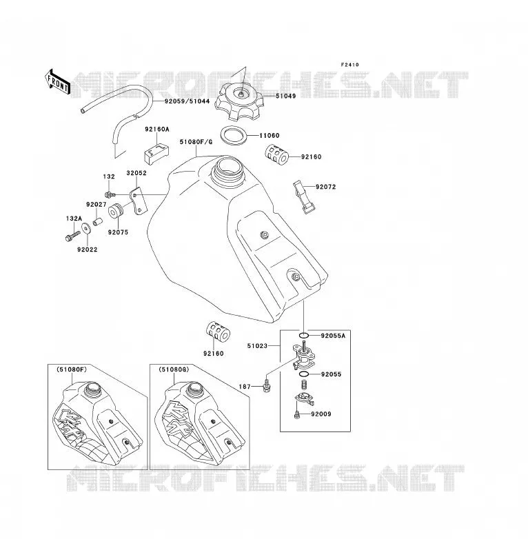 RESERVOIR CARBURANT Kawasaki TOUT-TERRAIN 80 1997 KX80  KX80-R7