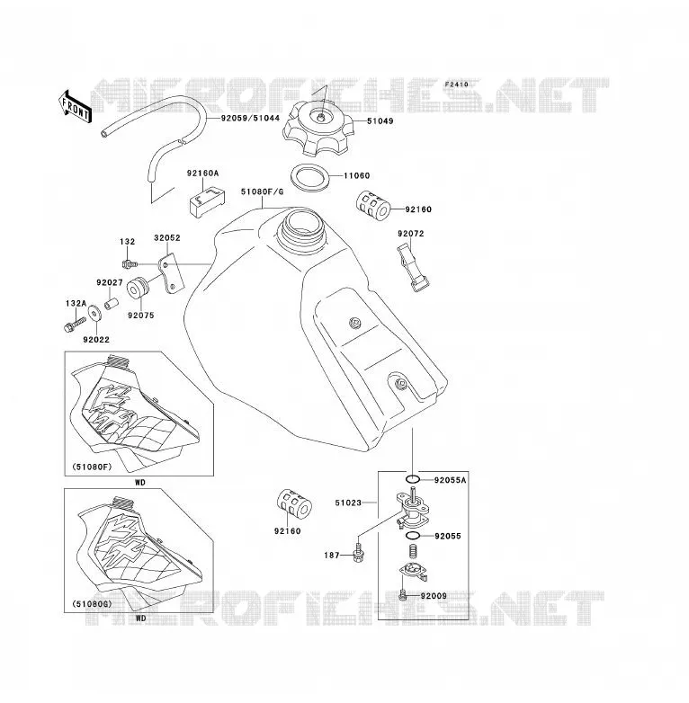 RESERVOIR CARBURANT Kawasaki TOUT-TERRAIN 80 1997 KX80  KX80-R7
