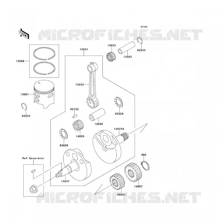 VILEBREQUIN/PISTON Kawasaki TOUT-TERRAIN 80 1993 KX80  KX80-S3