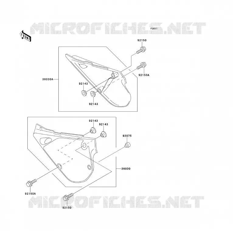 CACHE LAT&Eacute;RAL Kawasaki TOUT-TERRAIN 80 1994 KX80  KX80-S4