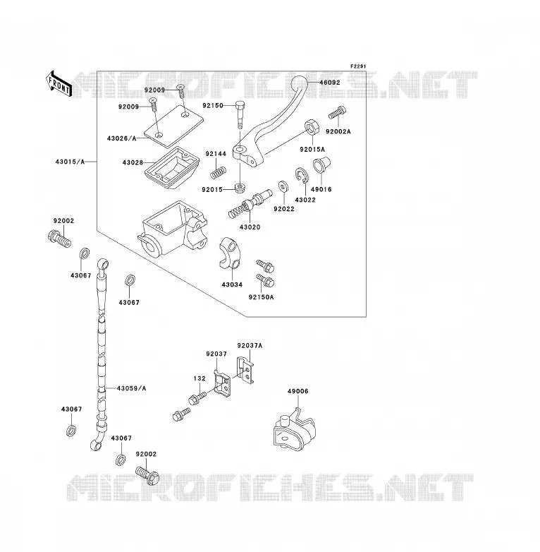 MAITRE CYLINDRE AV Kawasaki TOUT-TERRAIN 80 1992 KX80  KX80-T2