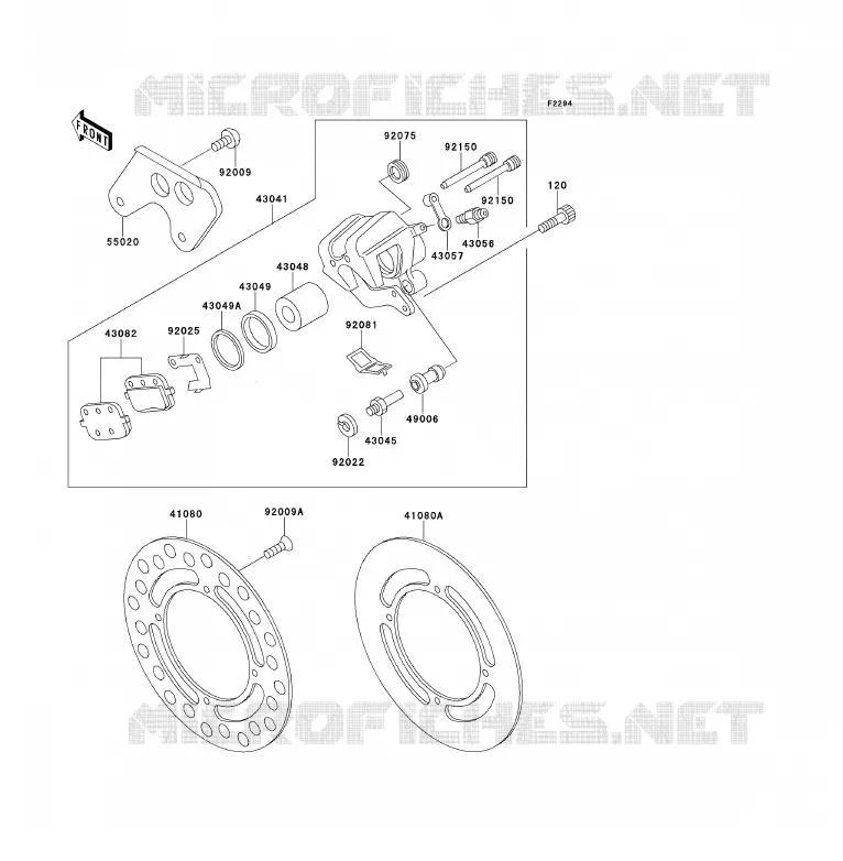 FREIN ARRIERE Kawasaki TOUT-TERRAIN 80 1994 KX125  KX80-T4