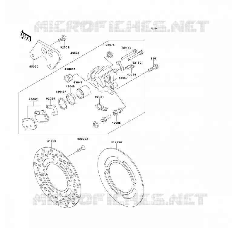 FREIN ARRIERE Kawasaki TOUT-TERRAIN 80 2000 KX80  KX80-W3