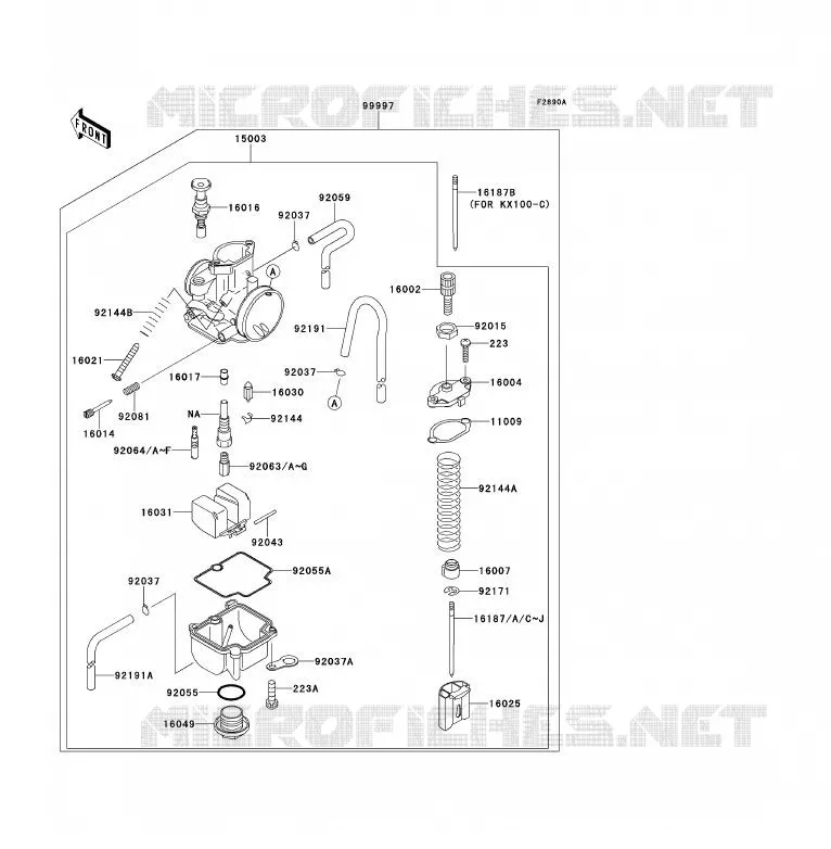 PIECE EN OPTION(CARBURATEUR) Kawasaki TOUT-TERRAIN 80 2000 KX80  KX80-W3