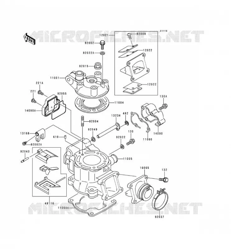 CULASSE/CYLINDRE Kawasaki TOUT-TERRAIN 80 1999 KX80  KX80-X2