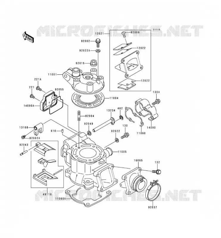 CULASSE/CYLINDRE Kawasaki TOUT-TERRAIN 80 1999 KX80  KX80-X2