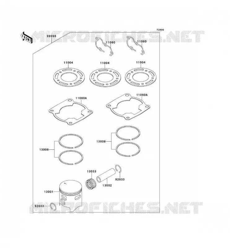 PIECE EN OPTION(KIT TOIT) Kawasaki TOUT-TERRAIN 80 2000 KX80  KX80-X3