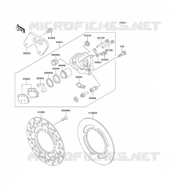FREIN ARRIERE Kawasaki TOUT-TERRAIN 80 1998 KX80  KX80-Y1