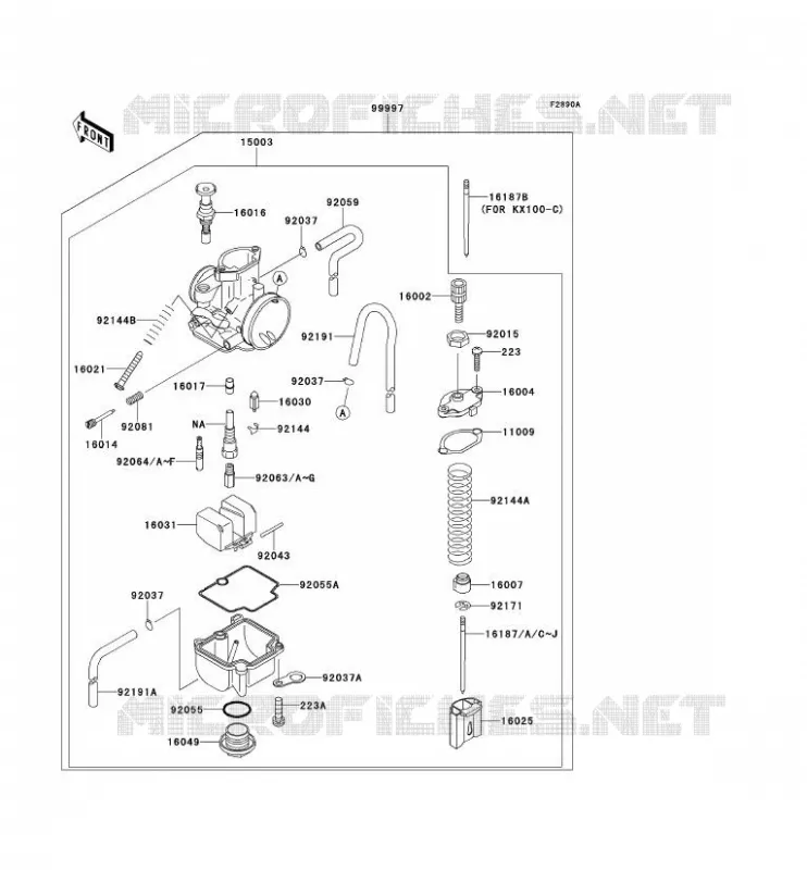 PIECE EN OPTION(CARBURATEUR) Kawasaki TOUT-TERRAIN 80 2000 KX80  KX80-Y3