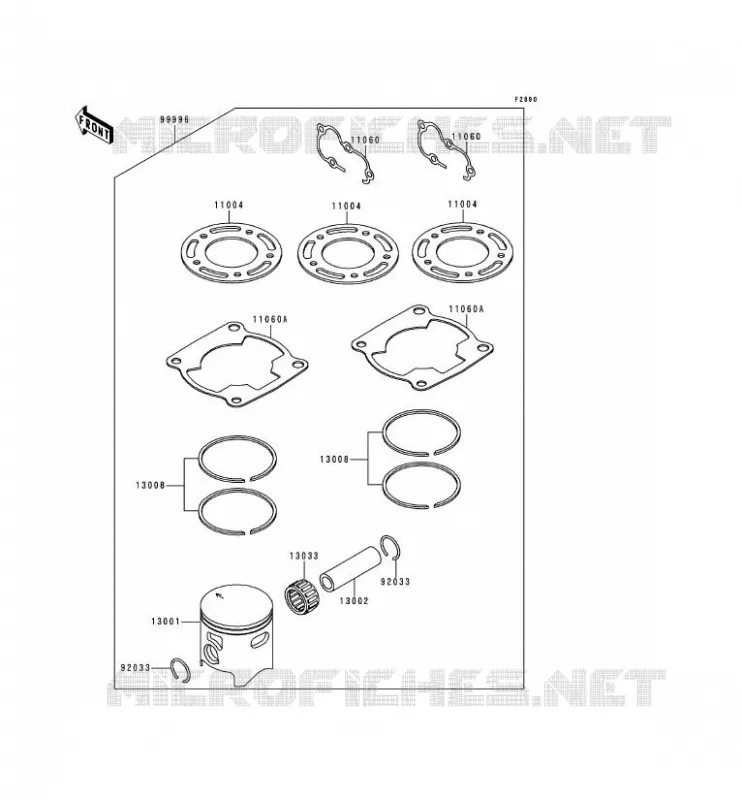 PIECE EN OPTION Kawasaki TOUT-TERRAIN 80 1998 KX80  KX80-Z1