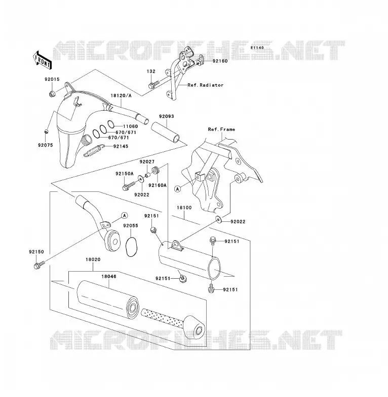 &Eacute;CHAPPEMENT Kawasaki TOUT-TERRAIN 85 2001 KX85 - KX85 II  KX85-A1