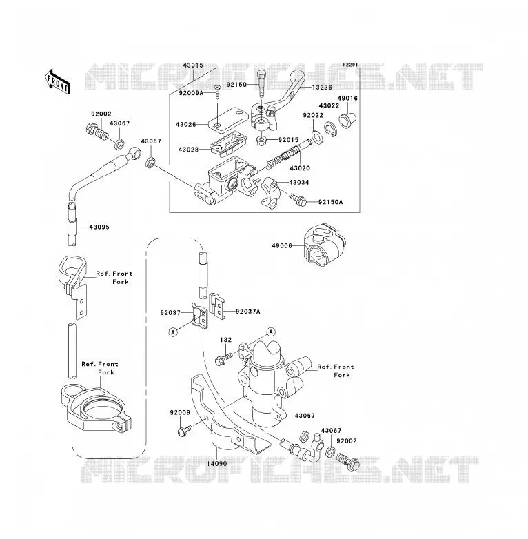 MAITRE CYLINDRE AV Kawasaki TOUT-TERRAIN 85 2002 KX85 - KX85 II  KX85-A2