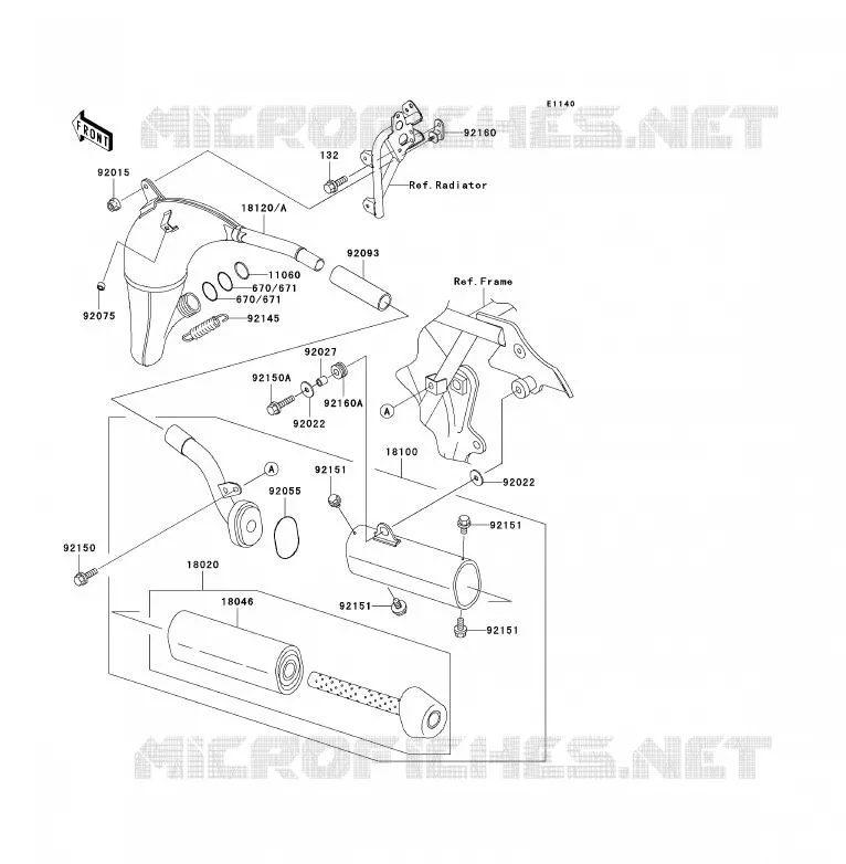 &Eacute;CHAPPEMENT Kawasaki TOUT-TERRAIN 85 2003 KX85 - KX85 II  KX85-A3