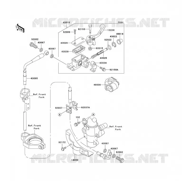 MAITRE CYLINDRE AV Kawasaki TOUT-TERRAIN 85 2003 KX85 - KX85 II  KX85-A3