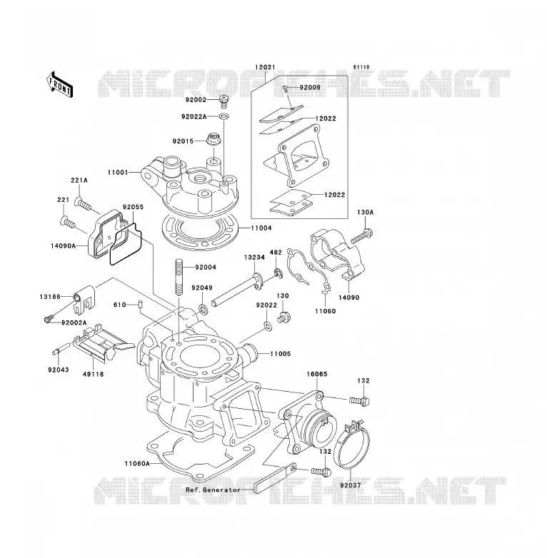 CULASSE/CYLINDRE Kawasaki TOUT-TERRAIN 85 2004 KX85 - KX85 II  KX85-A4
