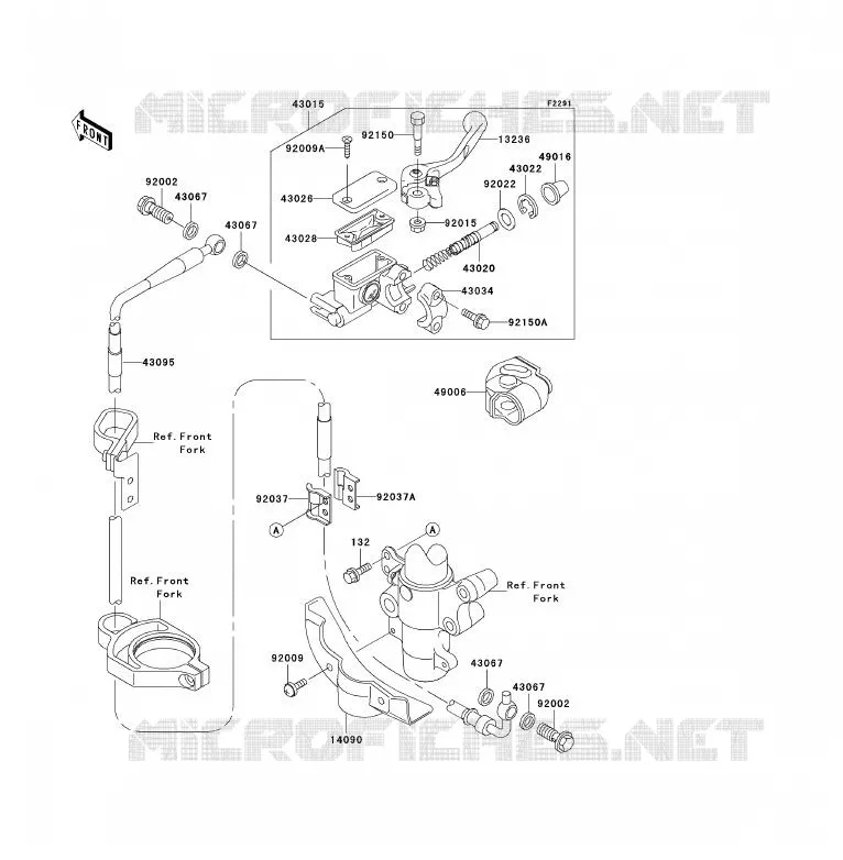 MAITRE CYLINDRE AV Kawasaki TOUT-TERRAIN 85 2004 KX85 - KX85 II  KX85-A4