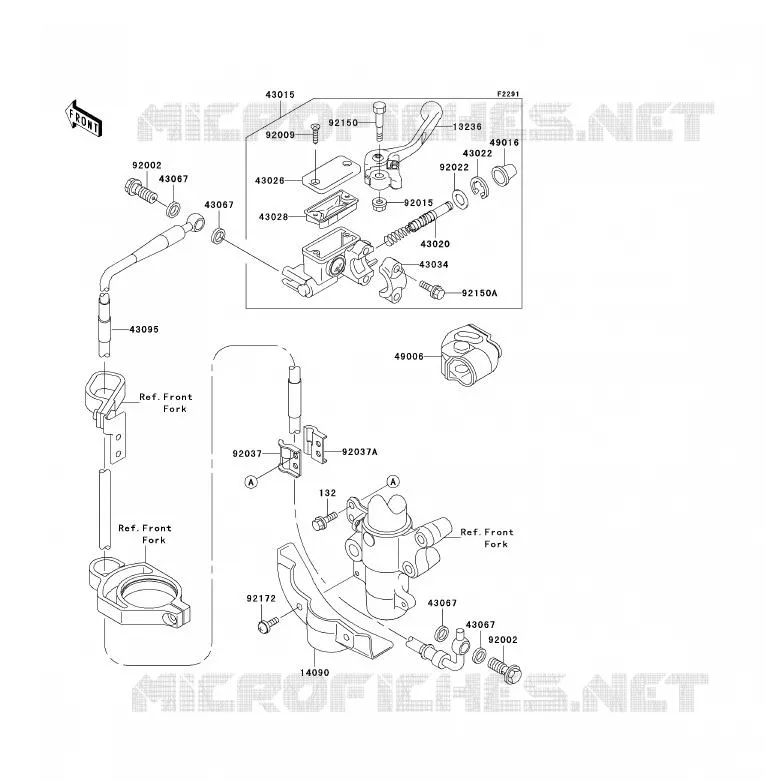 MAITRE CYLINDRE AV Kawasaki TOUT-TERRAIN 85 2004 KX85 - KX85 II  KX85-A4