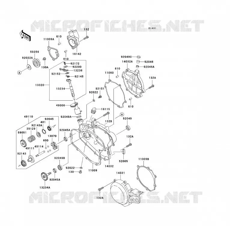 COUVERCLES MOTEUR Kawasaki TOUT-TERRAIN 85 2005 KX85 - KX85 II  KX85-A5