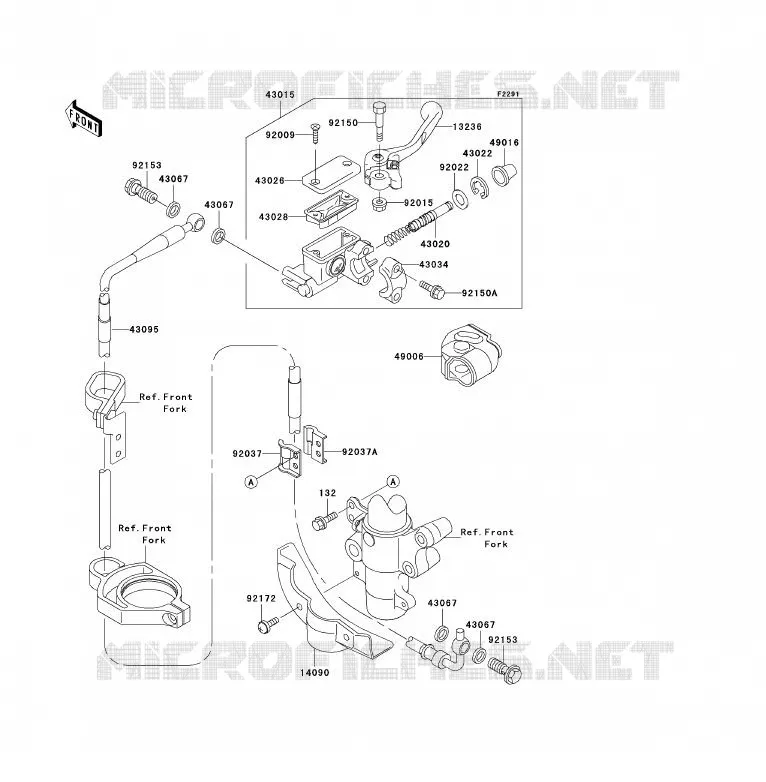 MAITRE CYLINDRE AV Kawasaki TOUT-TERRAIN 85 2005 KX85 - KX85 II  KX85-A5