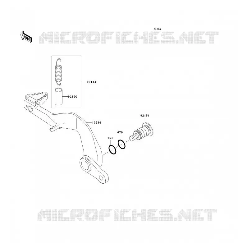 PEDALE DE FREIN Kawasaki TOUT-TERRAIN 85 2005 KX85 - KX85 II  KX85-A5