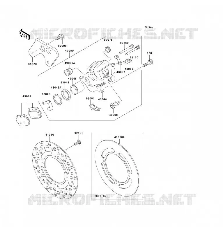 FREIN ARRIERE Kawasaki TOUT-TERRAIN 85 2005 KX85 - KX85 II  KX85-A5