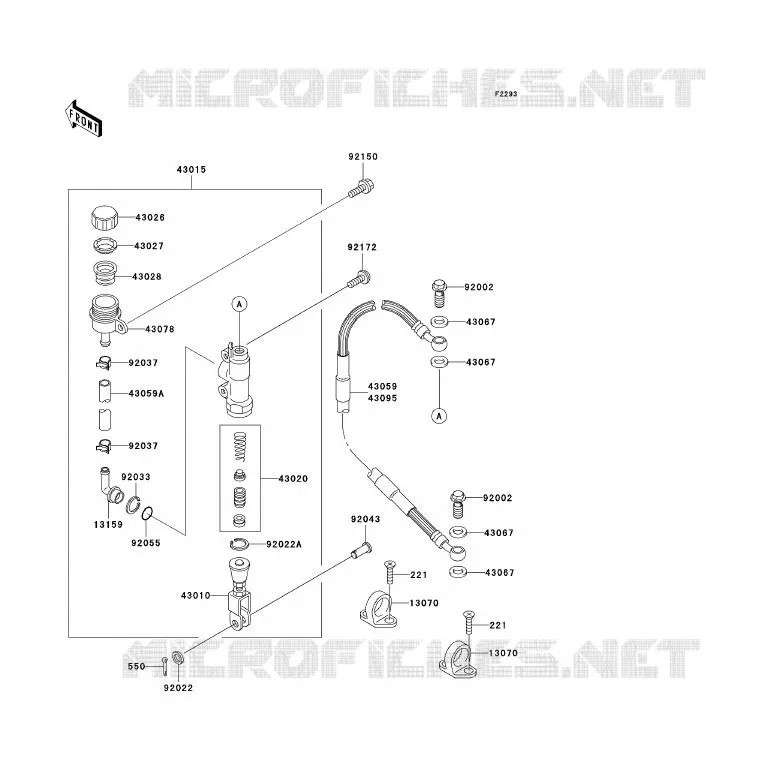 MAITRE CYLINDRE ARRI&Egrave;RE Kawasaki TOUT-TERRAIN 85 2005 KX85 - KX85 II  KX85-A5