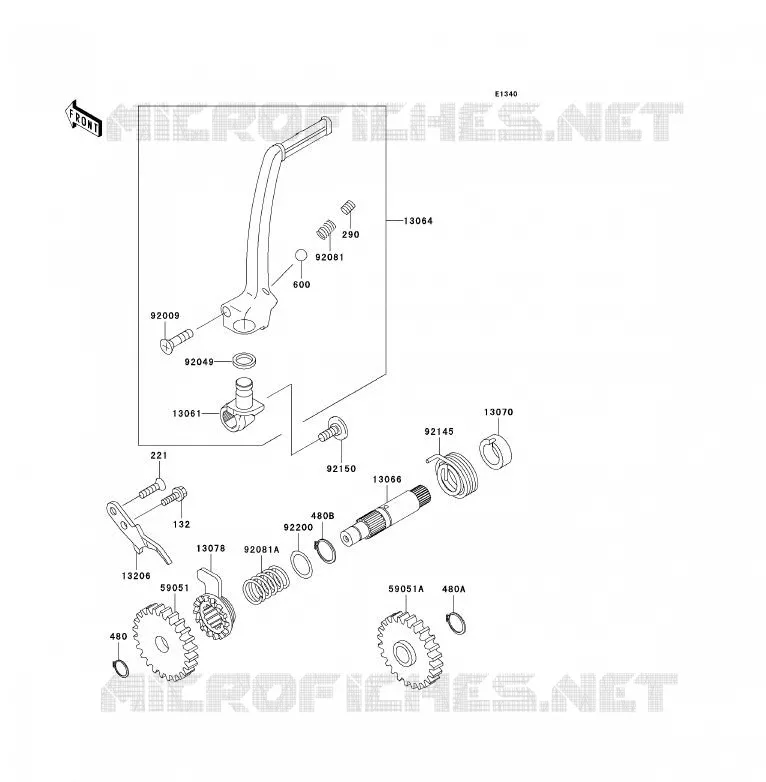 MECANISME DE KICK Kawasaki TOUT-TERRAIN 85 2005 KX85 - KX85 II  KX85-A5