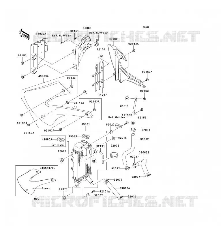RADIATEUR Kawasaki TOUT-TERRAIN 85 2006 KX85 - KX85 II  KX85A6F