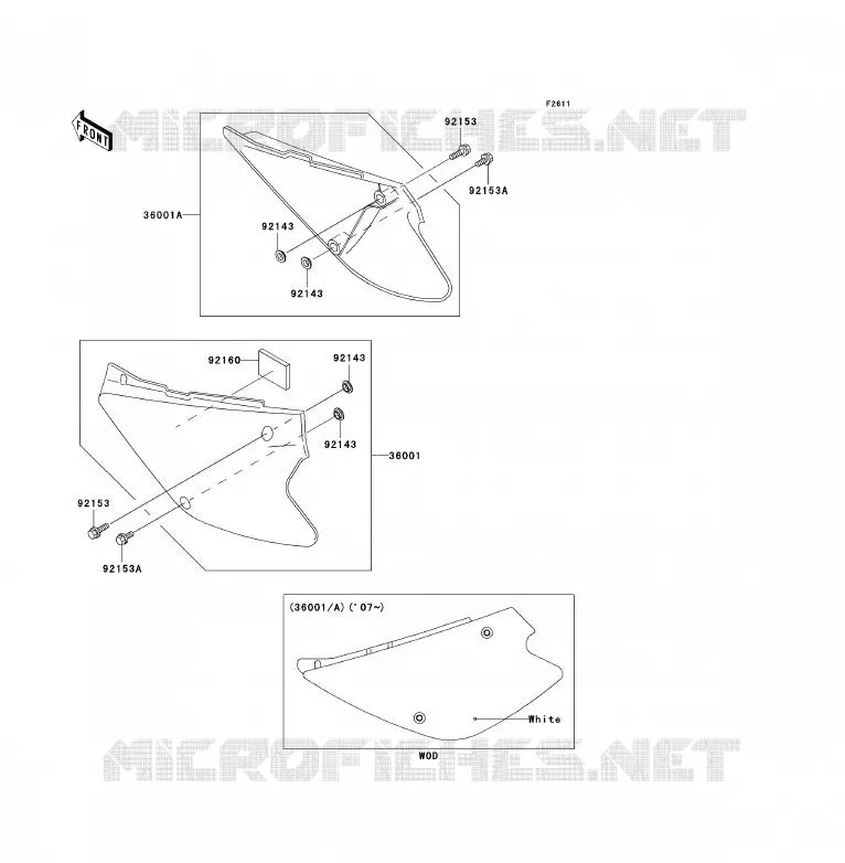 CACHE LAT&Eacute;RAL Kawasaki TOUT-TERRAIN 85 2006 KX85  KX85A6F