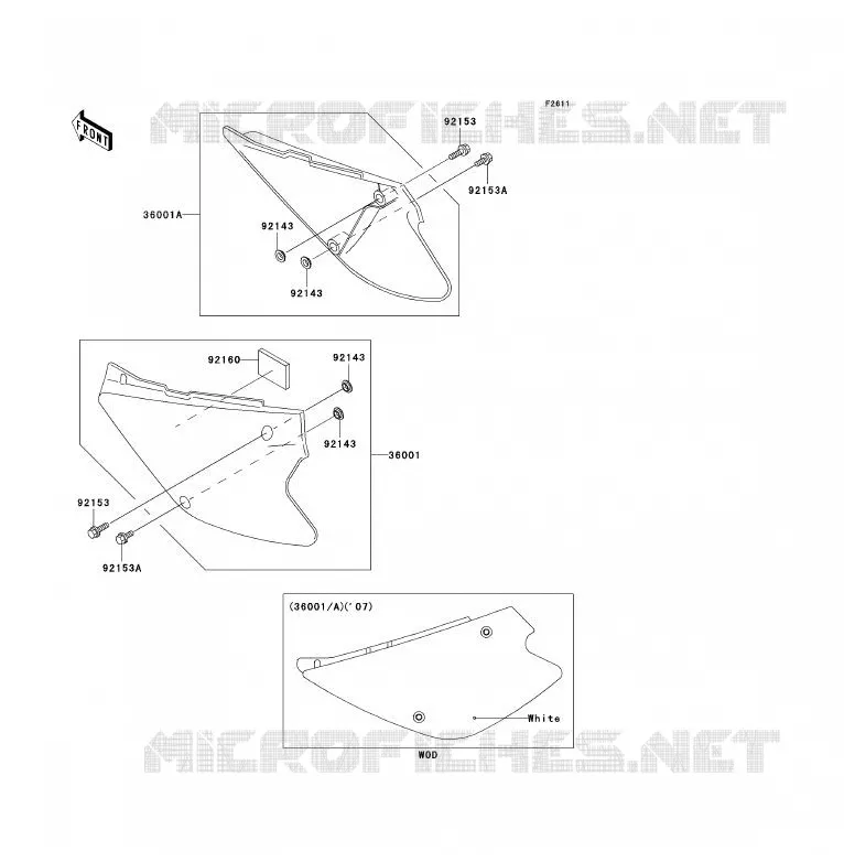 CACHE LAT&Eacute;RAL Kawasaki TOUT-TERRAIN 85 2007 KX85 - KX85 II  KX85A7F
