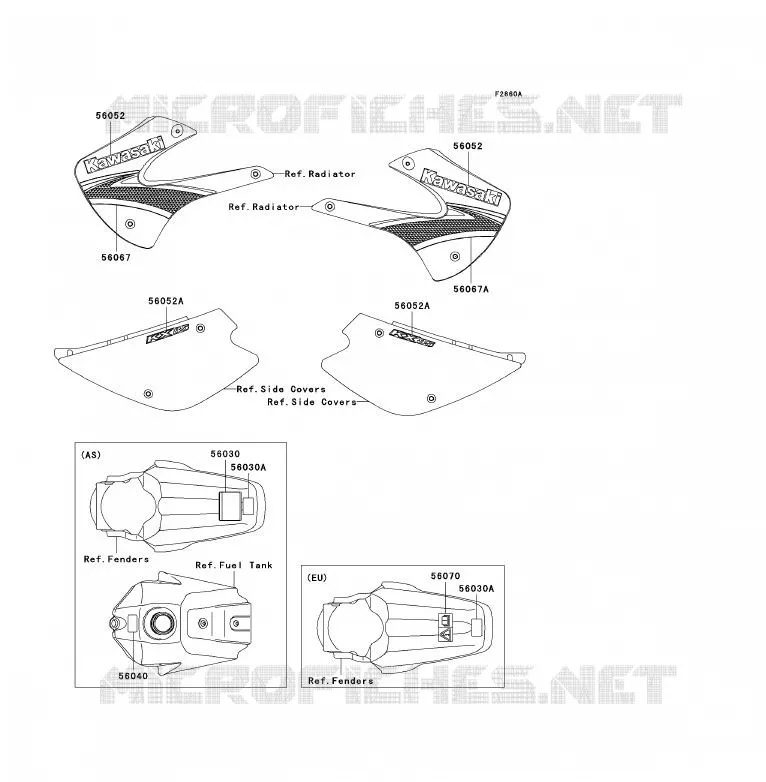 LABEL Kawasaki TOUT-TERRAIN 85 2007 KX85 - KX85 II  KX85A7F