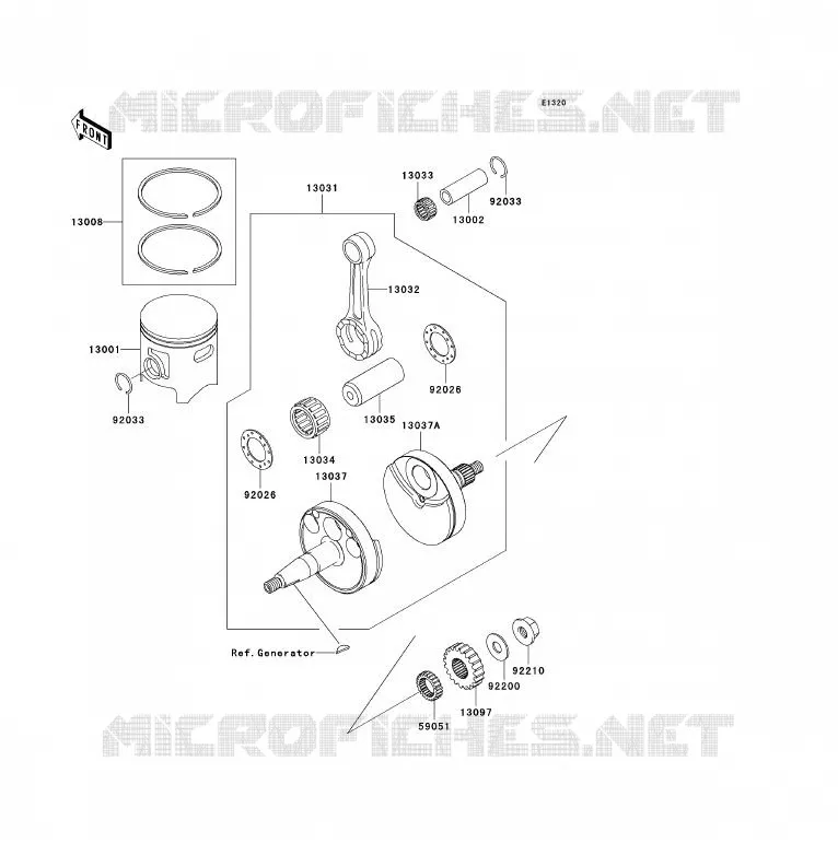 VILEBREQUIN/PISTON Kawasaki TOUT-TERRAIN 85 2007 KX85  KX85A7F