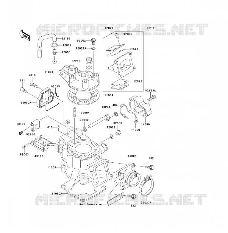 CULASSE/CYLINDRE Kawasaki TOUT-TERRAIN 85 2008 KX85 - KX85 II  KX85A8F