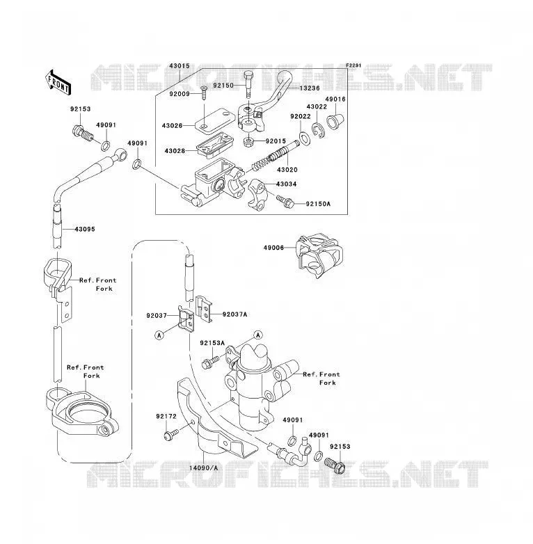 MAITRE CYLINDRE AV Kawasaki TOUT-TERRAIN 85 2008 KX85 - KX85 II  KX85A8F